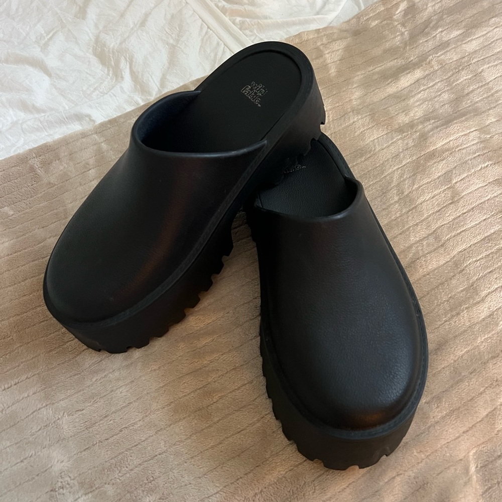 Black Platform Clogs